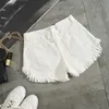 Fashion Summer Women White Denim Shorts Sexy Hole Mini Jeans Streetwear Napsel High Waist 210714