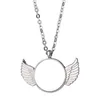 Sublimation Blank Pendant Necklace Fashion Couple Wings Heat Transfer Necklaces DIY Creative Valentine's Day Gift Decorative Pendants