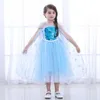 Изысканная девушка детская одежда новая летняя принцесса элегантный с коротким рукавом блестящие сетки лоскутное высококачественное платье косплей принцессы b11