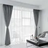 Modern Solid Blackout Curtains for Living Room Bedroom Blinds Windows Curtain Custom Size Plain Door Ready Made Finished Drapes 210712