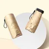 Super Mini Parasol Golden Coating Sunscreen Patio UV Umbrella Women Designer Flat Pocket Outdoor Umbrellas Windproof 6K