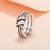 Cluster Rings Fashion Simple Multi-layer Knotted Ring Female Geometric Wild Open Retro Jewelry