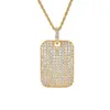 قلادة علامات Zirconia المكعبة Zirconia Netlace 18K Gold Jewelry مجموعة قلادة قلادة بلينغ هوب هوب مربعة للنساء لسلسلة الفولاذ المقاوم للصدأ