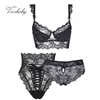 NXY sexy set Varsbaby 3Pcs Women Sexy Plus Size Push Up Underwear Comfortable Bra+High-Waist Panty +Panty Lingerie Set 1202