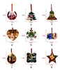 Sublimation Blank Christmas Ornament Double-Sided Xmas Tree Pendant Multi Shape Aluminum Plate Metal Hanging Tag Holidays Decorat JJE10176