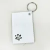 Puppy keychain sublimation MDF key ring paw print wooden key chain creative dog tag8987231