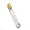 10ml luxus dicke transparente glas parfümflasche gold silber schwarzer kreis quadratisch nachfüllbare rolle auf ölflaschen