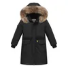 Kinderen Winter Donsjacks Echte Bontkraag Kinderen Warme Bovenkleding Met Capuchon Jas Voor Tiener Jongens 5-16 Jaar Parka's -30 Graden TX0 211203