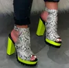 Sandali Peep Leather Waterproof Women Casual Female Mujer Sapato Feminino Tacchi alti Brogues Chunky Shoes Donna Ladies Shoe SF0877