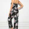 Women Satin Sleepwear Suit Spring Lace Trim Pajama Pyjama Set Print Floral Nightwear Casual Home Wear Lingerie S-XL 210809