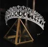 Royal Diana Crown Tiara Matrimonio Nuziale Cristallo Strass Fascia Accessori per capelli Perle Testa Gioielli Fascia per capelli Copricapo in argento dorato Prom Copricapo elegante