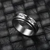 Stainless Steel Spinner Ring for Women Men Fidget Band Rings Moon Star Sand Blast Finish Flower Stress Relieving Wedding Promise