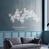 Lampadario Illuminazione calda/bianca LED a bolla di vetro trasparente creativo per lampade a sospensione per sala da pranzo