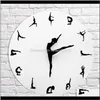 Horloges Décor Jardin Drop Delivery 2021 Postures Gym Fitness Fille Flexible Silencieux Moderne Horloge Montre Maison Mur Art Méditation Décor Yoga Stu