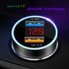 30W Fast Quick Charge QC3.0 Dual Usb Ports Car Charger Alloy Power Adapter Led Display For Iphone 15 14 11 12 13 Pro Max Samsung Lg android phone gps