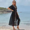 Swimwear Cover-ups Bohemian Printed Long Kimono Cardigan Open Front Women Plus Size Beach Wear Swim Suit Cover Up Q1197 210420