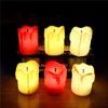 Halloween Black Candlewick Electronic Candle Creamy White Red LED Plastic Shed Tears BirthdayCandles Light Hallowmas Decorations BH4909 TYJ