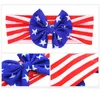 Cute Girls Headband American Flag Rabbit Ear Hair Band National Independence Day striped Stat Baby Bowknot Headbands Hairs Accessories