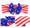 Bonito Meninas Headband Bandeira Americana Rabbit Faixa de Cabelo Cabelo Nacional Dia Independência Dia Listrado Bebê Bowknot Headbands Heads Acessórios