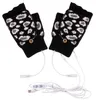 Favore di partito Guanti USB caldi per adulti in lana Guanti da uomo e da donna autunno e inverno con dita leopardate T2I53092