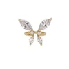 Shining Crystal Butterfly Ring för tjejer 2021 Mode Bröllopsfest Bankett Smycken Guldpläterad Zircon Opening Rings