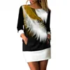 black dress feather sleeves
