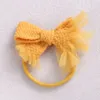 15769 Sweet Infant Baby Lace Knitted Bowknot Headband Princesa Crianças Nylon Elastic Hair Band Crianças Headwear Kid Acessório 11 Cores