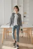 Winter Woman Sweaters Grey Long Sleeve Crewneck Pullover Jumper Knitted Patchwork Lace Cute Sweater Korean Fashion 210427