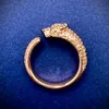 Panthere série 5a anel diamantes de luxo marca oficial reproduções estilo clássico qualidade superior 18 k pantera dourada anéis de anéis design design requintado presente