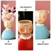 Vases 2pcs Portrait abstrait Pots de fleurs Pots de fleurs en plein air Visage