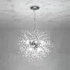 Romantyczny Dandelion Żyrandol Modern Art Decor G9 LED Wisiorek Lampa Jadalnia Hotel Kryty Luksusowy Crystal Lighting Round 8 9 12 16 świateł