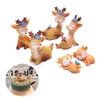 1 pcs Tortue Figurine Animal Sika Cerf Cuisson Gâteau Topper Décoration Miniatures Fée Jardin Ornement Artisanat Y0910