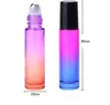 Home 10ml Gradient Color Essential Oil Perfume Bottle Roller Ball Thick Glass bottle Roll On Durable For Travel Cosmetic Container