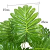 68CM 18 ForkLarge Artificial Plants Monstera Plastic Tropical Palm Tree Branch Fake Coconut Tree Home Living Room Office Decor 210624