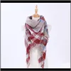 Wraps Hats, & Gloves Aessories Drop Delivery 2021 Winter Fashion Plaid Tassel Shawl For Women And Men Warm Scarf Designer Scarves X9Urv