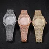 Designer Mens Montres Fashion Diamond Iced Out Watch Haute Qualité Hip Hop Rose Gold Silver Watch