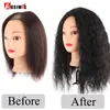 AOSI Vrouwen Clip In Hair Extensions 2 Clips In Topper Natuurlijk haar Krullend Zwart Bruin Synthetisch haar met pony Nep haarstukje 220217