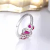 Pierścienie klastra GZ Zongfa luksusowy niestandardowy wysokiej jakości czerwony klejnot naturalny cyrkon obrączka ślubna ręcznie robione srebrne 925 biżuteria kobiety