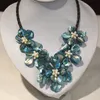 Corquistas apressados ​​mulheres collares Collier Maxi Natural Pérola de água doce artesanal longo colar de frisado