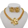 Oorbellen ketting mode Dubai sieraden sets voor vrouwen gouden boog Nigeria bruiloft Afrikaanse sieraden collectie accessoires