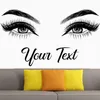 Eyelashes Brows Wall Decal Beauty Salon Vinyl Sticker, Custom Text, Eyebrows, Eye Quote, Make Up 2153 220217