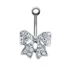 YYJFF D0028 Bowknot Clear Belly Navel Stud