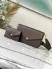 Luxury designer bag purse Brown MULTI POCHETTE FÉLICIE letter flower Genuine Leather Chain Shoulder Bags Handbag Mini Wallets Card Holder free ship