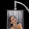 Pommeau de douche carré en acier inoxydable de 8 "+ bras de douche + tuyau en acier inoxydable ensemble de pommeau de douche à effet pluie mural haute pression H1209