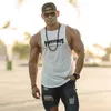 Muscleguys Vest Marca Bodybuilding Roupas e Fitness Homens Undershirt Church Tops Men Retalhamento Camisa sem mangas 210421