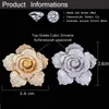 Geometric Cubic Zirconia Yellow Gold and Silver Color Beautiful Cute Flower Brooches for Women Scarves Buckle BH010 210714
