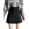Linia S-LL Plus Size Lato Krótkie Spódnice Koreańska Spódnica Kobiety Wysoka Talia Szkoła Dziewczyna Solidne Vintage Mini Skrits Plised 210423