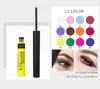 Handaiyan Kit de delineador colorido 12 cores / pacote matte de longa duração à prova d 'água líquida de olho colorido lápis de lápis de maquiagem cosméticos