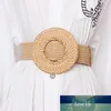 Wooden Buckle Dress Belt For Women Casual Female Braided Wide Strap Female Designer Woven Girls Elastic PP Straw Belts BZ339 Factory price expert design Quality