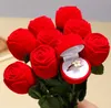 Geschenk Bruiloft Dozen Rose Vormige Ring Box Mini Leuke Rode Draagtassen Voor Ringen Display Sieraden Verpakking